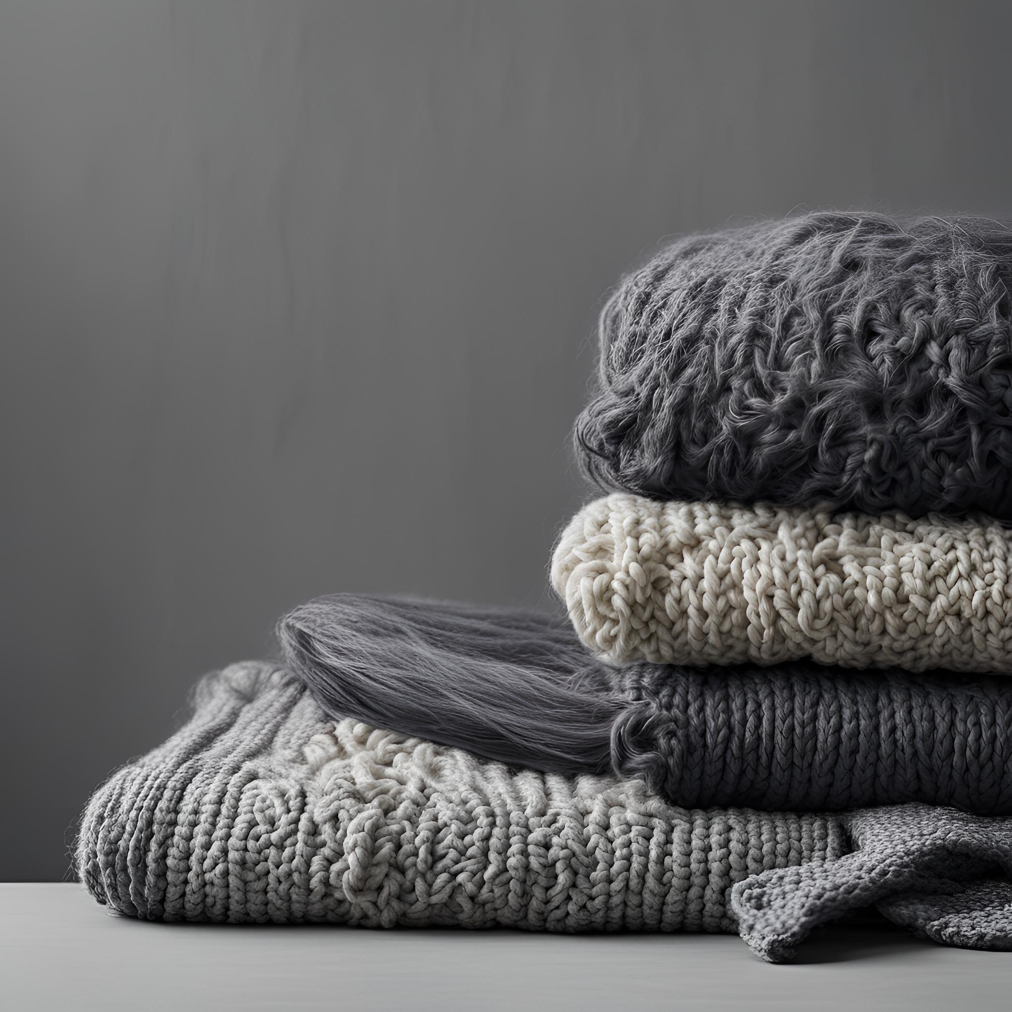 Layers of richly textured knitted home textiles